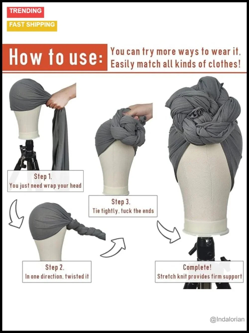 12 Pack Lightweight Stretch Turban Head Wraps for Women African Headscarf